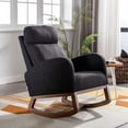 thumbnail image 1 of Rocking Chair With Head Pillow Side Storage Bag High Density Sponge Upholstered Recliner Sofa Chair For Living Room Bedroom, 1 of 9