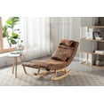 thumbnail image 1 of Rocking Chair with Wood Legs and Ergonomic Curved Back, Upholstered Sofa Chair with Padded Seat and High-Density Foam, Comfy  Chair with Wood Frame for Living Room, Bed Room, 1 of 7