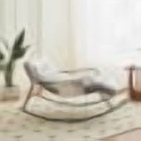 Rocking Chair with Extra-Wide Technical Leather Upholstered Gliding Chair Boucle Reclining Chair, Modern Accent Chair for Living Room Nursery Bedroom
