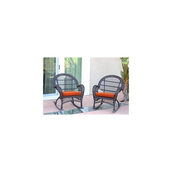 Rocking Chairs Set of 2 - Outdoor Patio Furniture - Espresso Finish