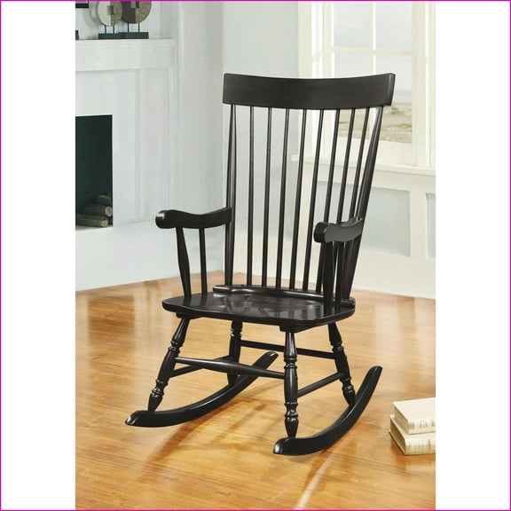 Rocking Chairs, Traditional Black Finish | Rubber Wood & Composite Wood Frame