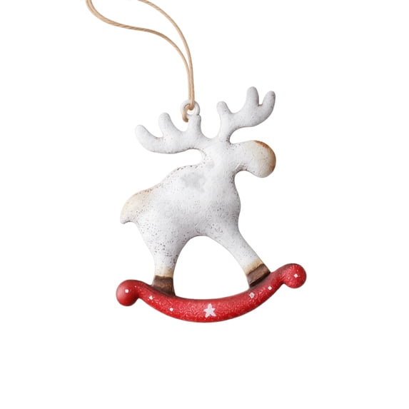 Rocking Wall Rocking Deer Iron Christmas Hanging Ornament, Rustic Seasonal Metal ...