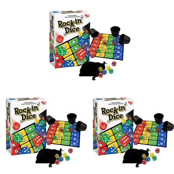 Rocking Dice Game,Non-Stop Fast Simultaneous Gameplay Dice Rolling Board Game,Fast-Paced Party Game for Family Game Night Travel Camping,Fun Gift for Players and Game Enthusiasts(3 Set)