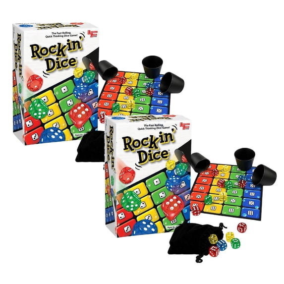 Rocking Dice Game,Non-Stop Fast Simultaneous Gameplay Dice Rolling Board Game,Fast-Paced Party Game for Family Game Night Travel Camping,Fun Gift for Players and Game Enthusiasts(2 Set)