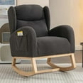 Rocking Glider Chair for Nursery Wingback Teddy Upholstered Rocker