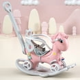 thumbnail image 1 of Rocking Horse for 1 Year Old, SHINPT Toddler Rocking Toy with Push Handle, Baby Ride On Toy for Toddlers 1-3, Kids Ride On Horse Indoor, Baby Rocker Toy for Birthday Gift, Blue/Pink Rocking Horse, 1 of 7