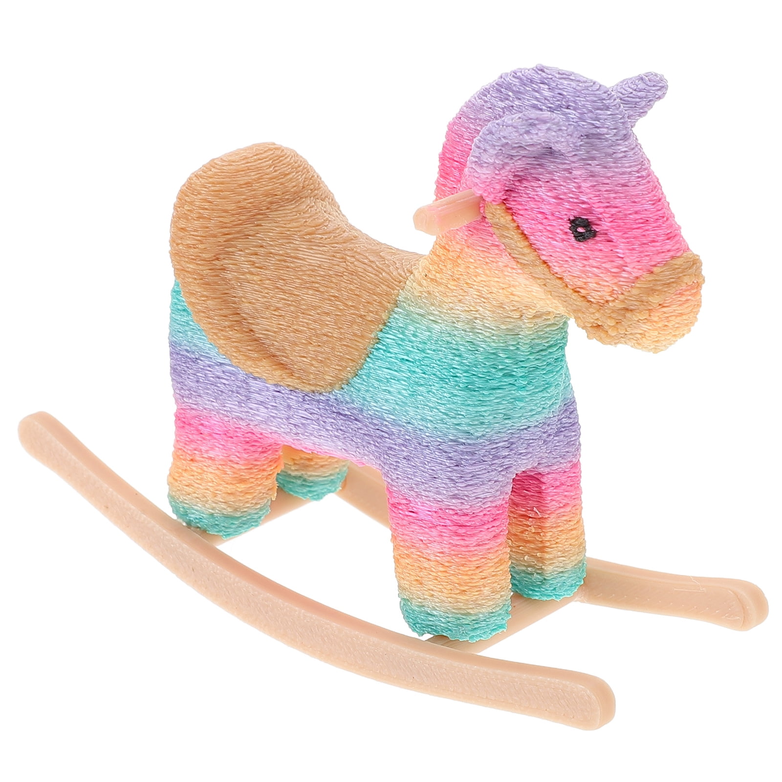 Dollhouse Miniature Rocking Horse Chair Cute Cartoon Furniture Model ...