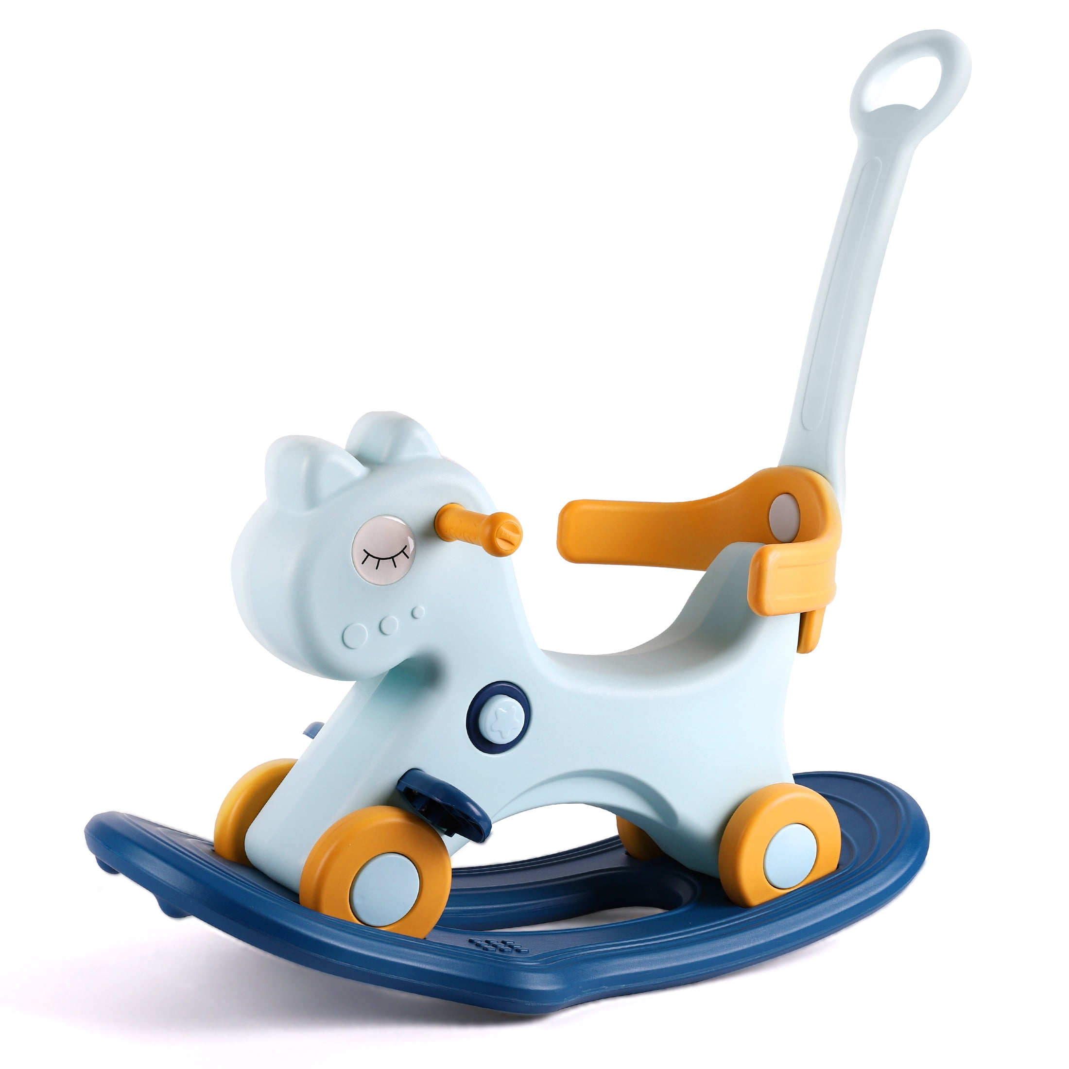 Rocking Horse, Child Safety Push Handle Rocker for Toddlers 1/2/3 Years ...
