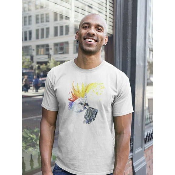 Rocking Parrot Brush Style T-Shirt Men -Image by Shutterstock, Male Small