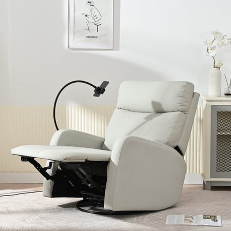 Rocking Recliner Chair,360 Degree Swivel Nursery Rocking Chair,Glider Chair,Modern Small Rocking Swivel Recliner Chai