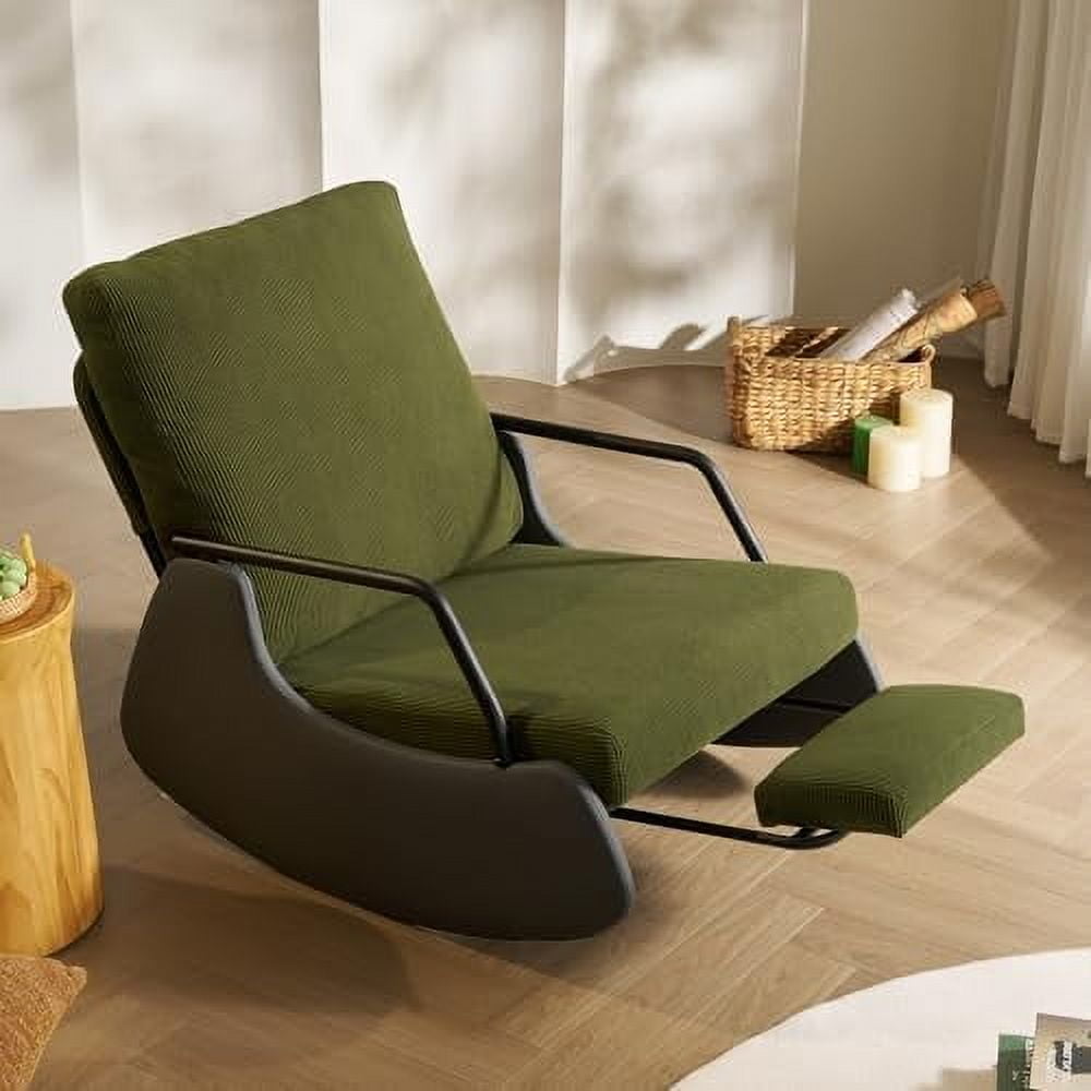 Rocking Recliner Chair for Adults, Upholstered Plush Seating Glider ...