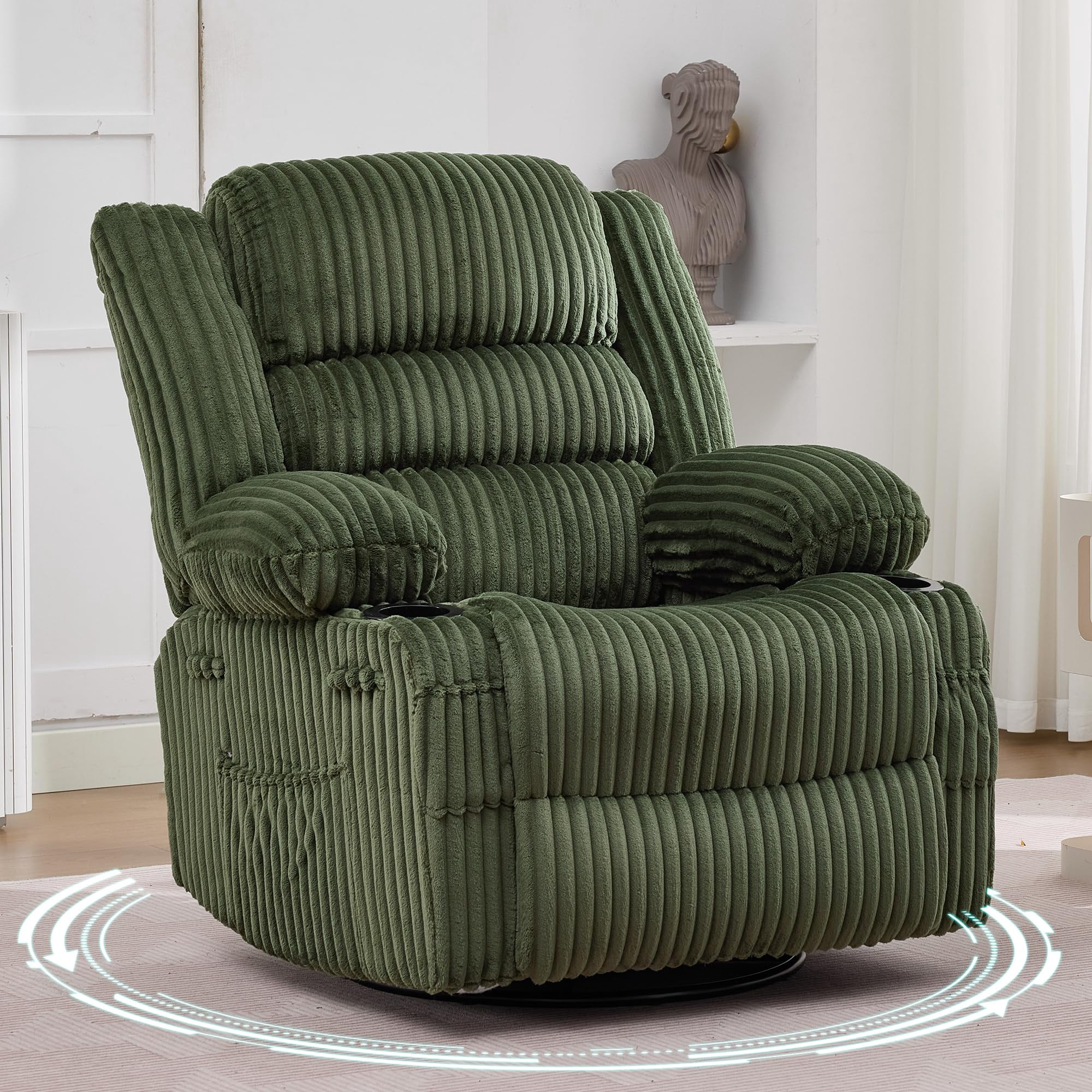 Rocking Recliner Chair for Adults Wide 360° Swivel Rocker Recliner ...