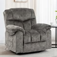 thumbnail image 1 of Swivel Rocker Recliner, Legahome 360° Glider Rocking Nursery Recliners, Manual Recliner Chair with Massage and Heat, Home Theater Recliner with Cup Holder, 22.8in Wide Seat, Gray, 1 of 10