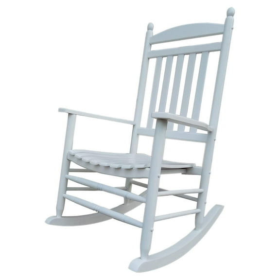 Rocking Rocker-A040WT White Wood Porch Rocker/Outdoor Rocking Chair -Easy to Assemble-Comfortable Size-Outdoor or Indoor Use
