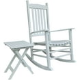 thumbnail image 1 of Rocking Rocker - S001WT White Wood Porch Rocker/Outdoor Rocking Chair with Side Table - Set of 2 pcs with Good Price!!!, 1 of 6