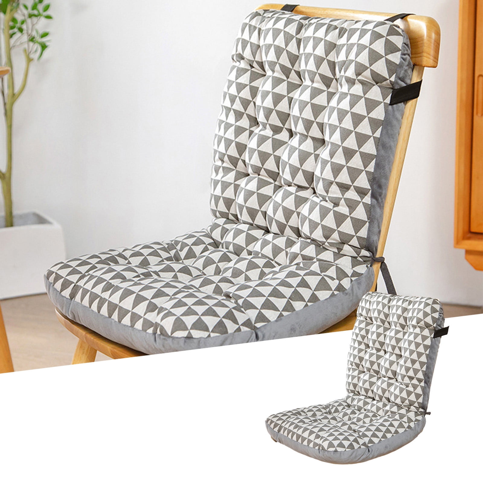 Sahpxhe Rocking Seat Cushion with Ties, Soft High Back Chair Cushion for Patio Furniture,Office 16.38X17.55X12.87 Inch Gray