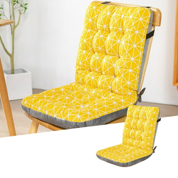 Sahpxhe Rocking Seat Cushion with Ties, Soft High Back Chair Cushion for Patio Furniture,Office 16.38X17.55X12.87 Inch Yellow