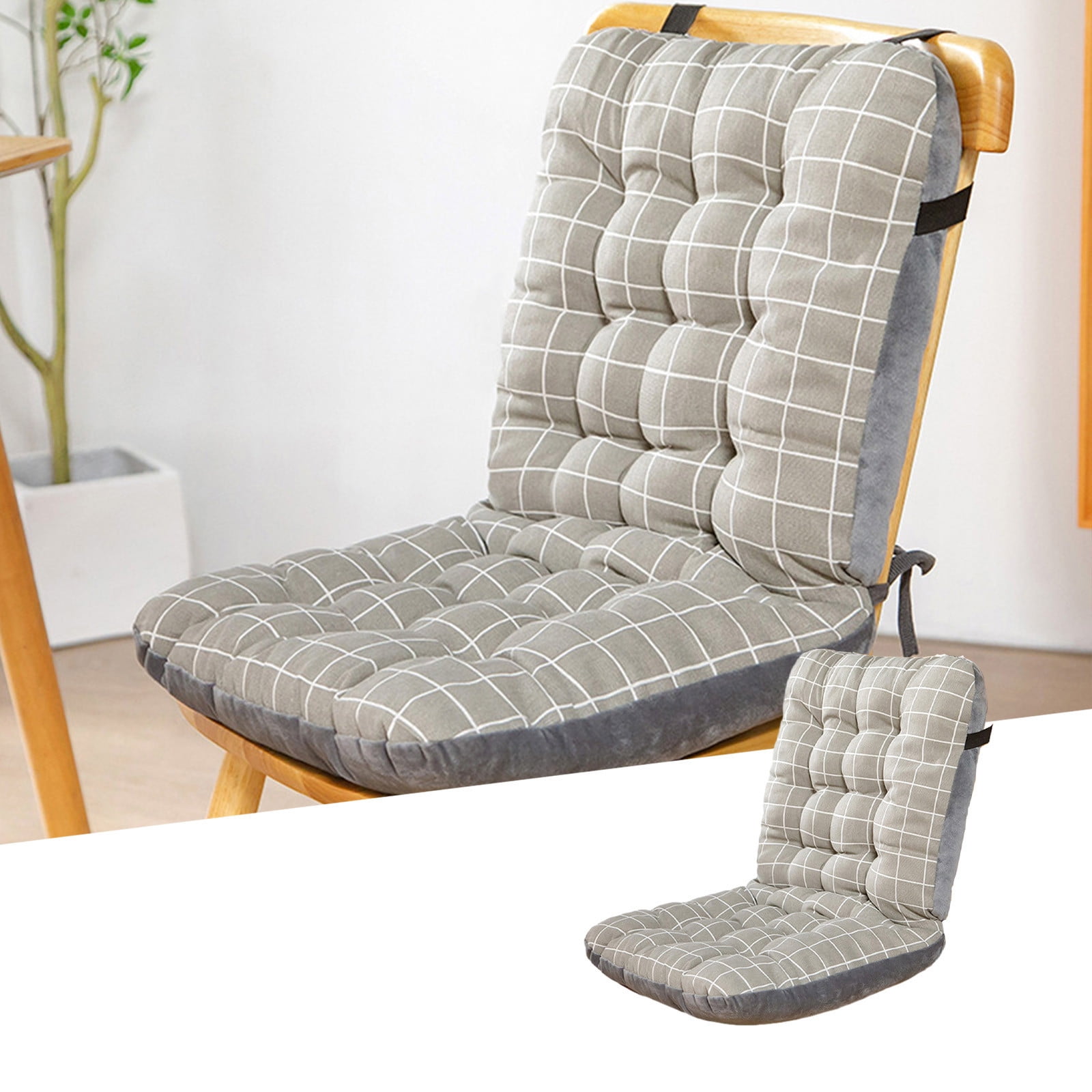Sahpxhe Rocking Seat Cushion with Ties, Soft High Back Chair Cushion for Patio Furniture,Office 17.55X22.23X13.65 Inch Gray
