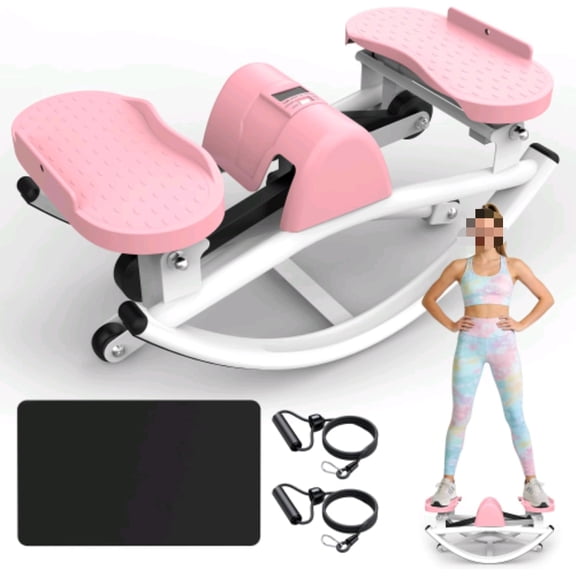 Rocking Stepper,Rock Stepper Side to Side,Step Rocker Machine with Resistance Bands & Anti-Slip Mat and LCD Monitor, Professional Mini Steppers for Exercise at Home