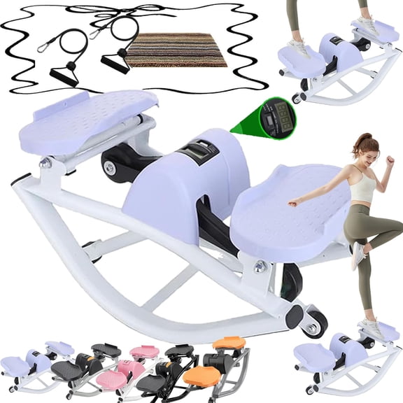 Rocking Stepper Side to Side Purple Rock Stepper Side to Side Machine Rock Stepper Exercise Machine with Resistance Bands Led Display,Low-Impact Home Workout Machine Knees Joints Legs (Purple)