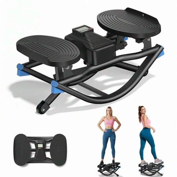 Rocking Stepper Ski Machine With 3D Motion Stepper Design Side Sepper Machine For Home Workout - 330 Lbs Capacity, Compact & Space-Saving Design, Built-In Counter