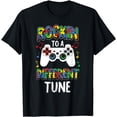 thumbnail image 1 of Rocking To A Different Tune Autism Awareness Gamer s Gift T-Shirt, 1 of 4