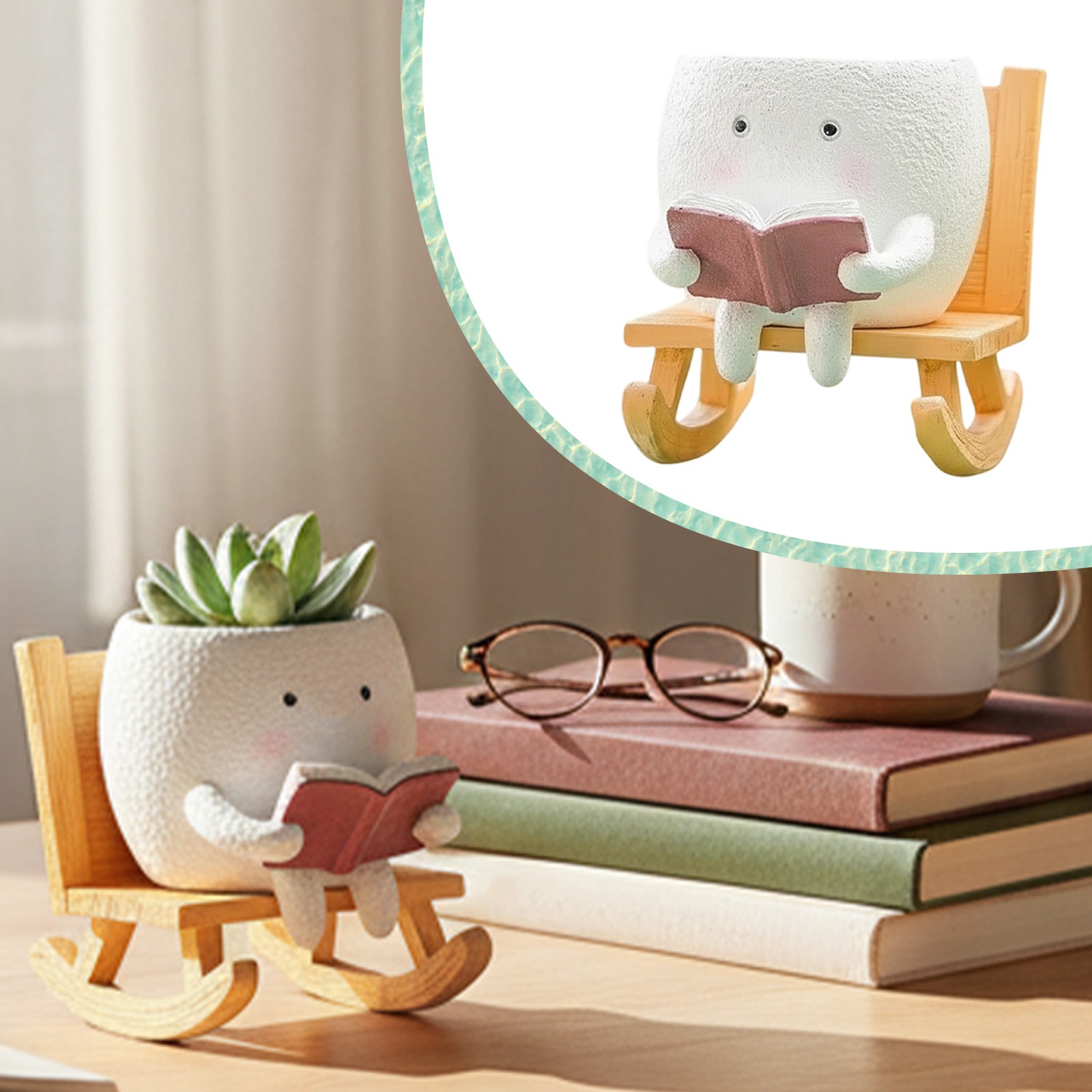 Rocking chair flower pot resin craft planter vase A 11*10/ Rocking ...