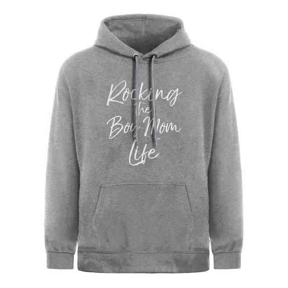 Rocking the Boy Mom Life Hoodie Funny Cute Boy Mom Pullover Pullover Hoodie Grey