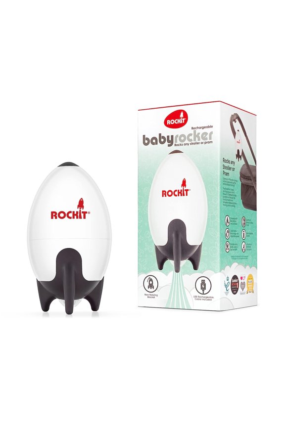 Rockit Rocker USB Rechargeable 2.0. Rock-it Baby Rocker Rocks Any Stroller, Carriage, Pushchair or Buggy. Comes with a Rotating Stroller Bracket.