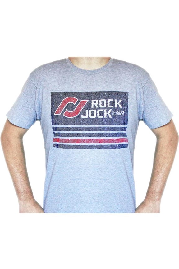 Rockjock RJ-711011-L T-Shirt with Distressed Logo, Gray - Large