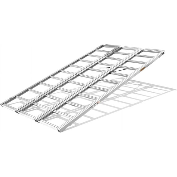 Rockland Tri-Fold Aluminum Loading Ramp with Treads, 84'' x 54'', 1500 LBS Capacity Full Width Aluminum Loading Ramps for Motorcycles, Ebikes, ATVs, UTVs and Lawnmowers