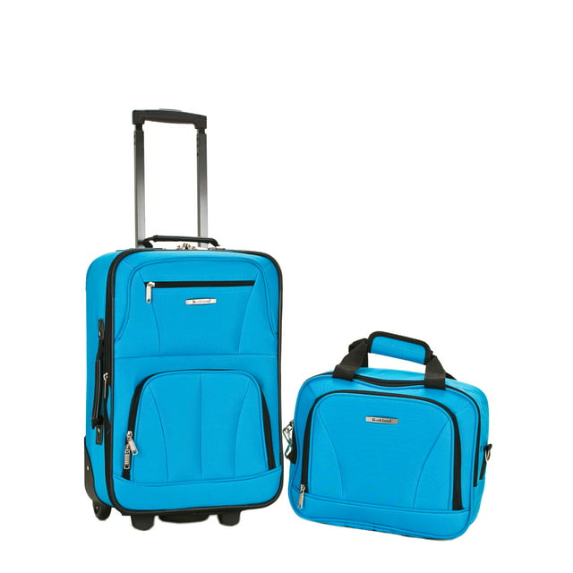 Rockland Expandable Carry On Luggage Set-Color:Turquoise,Number of Items:2 Piece