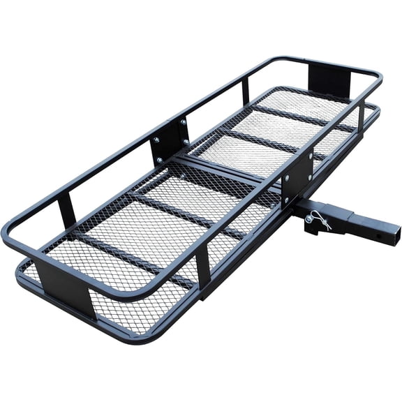 Rockland Steel Folding Hitch Mount Cargo Carrier, 60" x 20", 500 LBS Capacity, Heavy Duty Trailer Hitch Cargo Carrier, Fits 2" Receiver for Cars SUVs Vans Trailers
