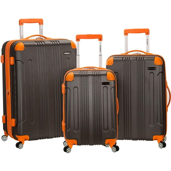 Rockland London Hardside Spinner Wheel Luggage, Charcoal, 3-Piece Set (20/24/28) ( Pack of 2 )