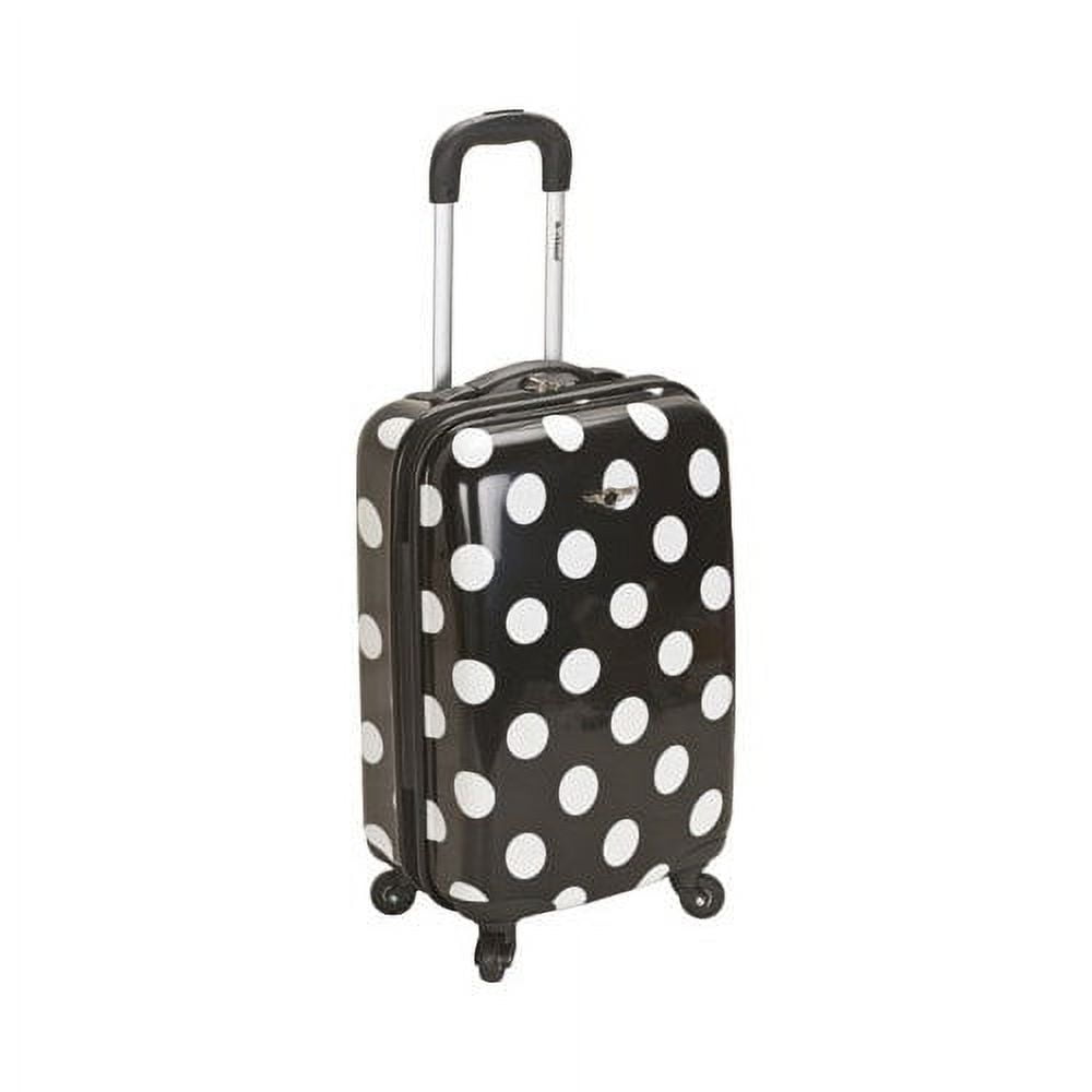 Rockland 20" Adult 1- Piece Polka Dot Hardside Carry-on Luggage, Black