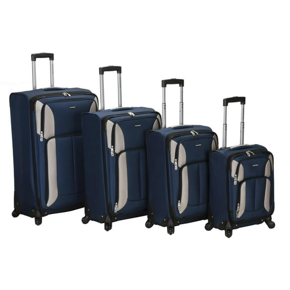 Rockland Luggage 4 Piece Impact Softside Spinner Luggage Set