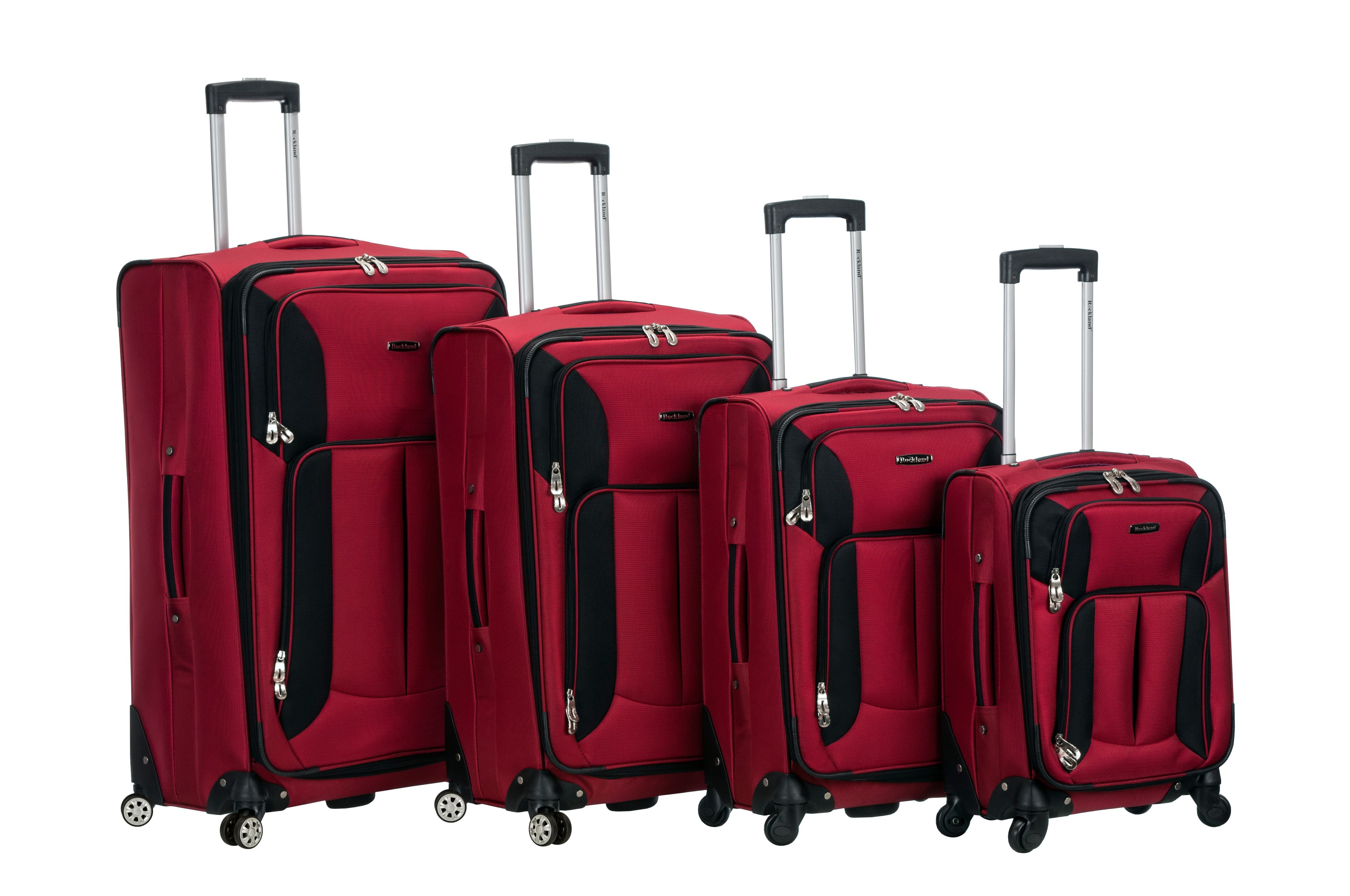 Rockland Luggage 4 Piece Impact Softside Spinner Luggage Set