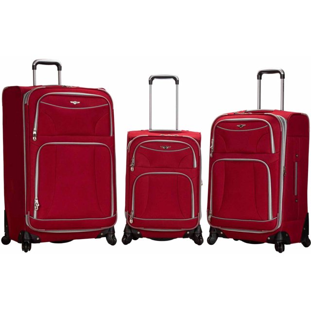 Rockland Luggage Essentials 3Piece Soft Sided Spinner Luggage Set F218