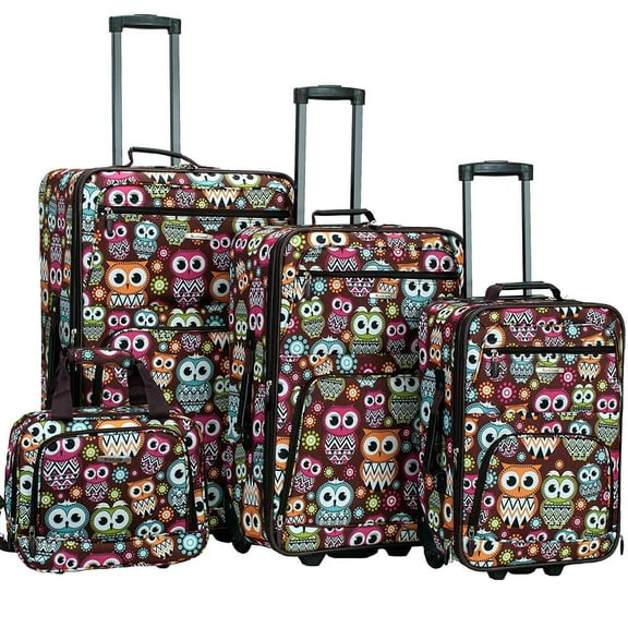 Rockland Luggage Jungle 4 Piece Softside Expandable Luggage Set F125