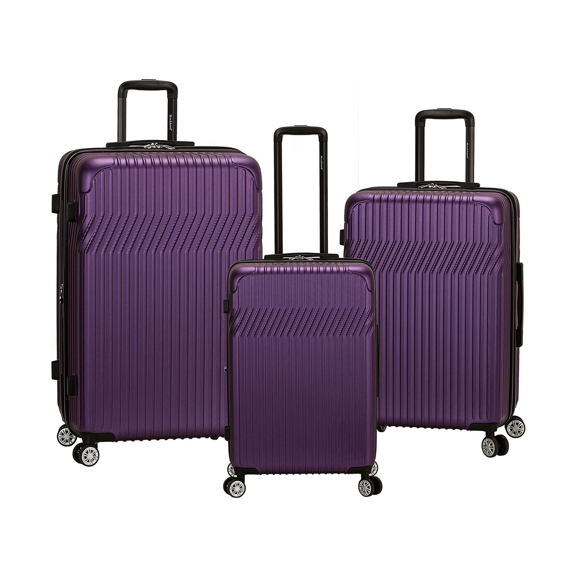 Rockland Luggage Pista 3 Piece Hardside ABS Non-Expandable Luggage