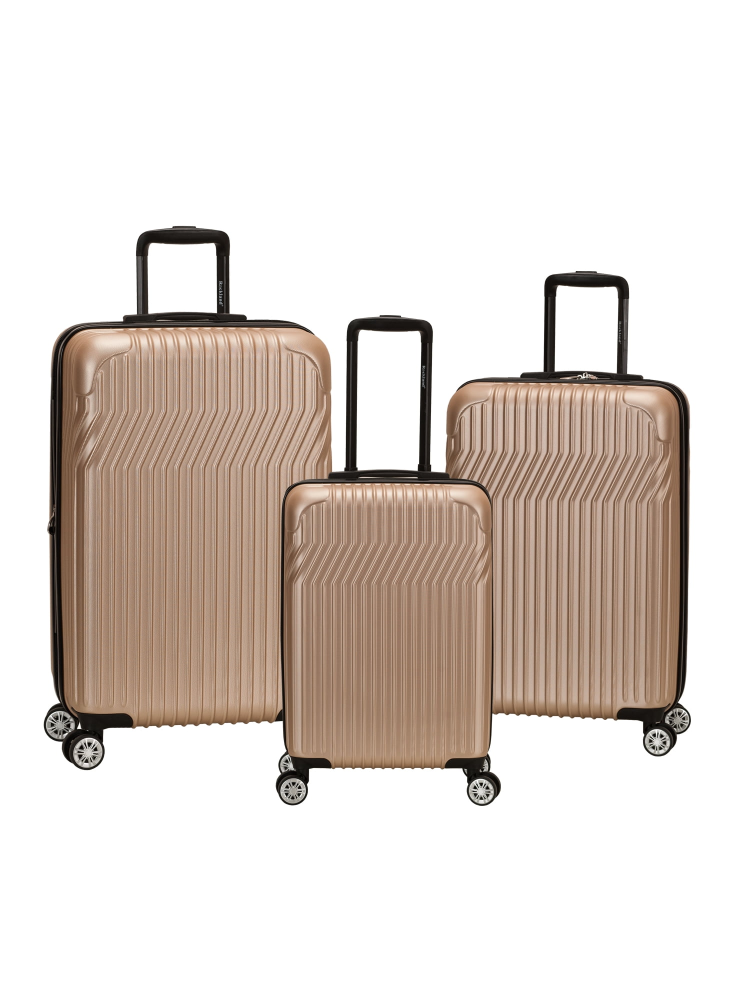 Rockland Luggage Pista 3 Piece Hardside ABS NonExpandable Luggage Set