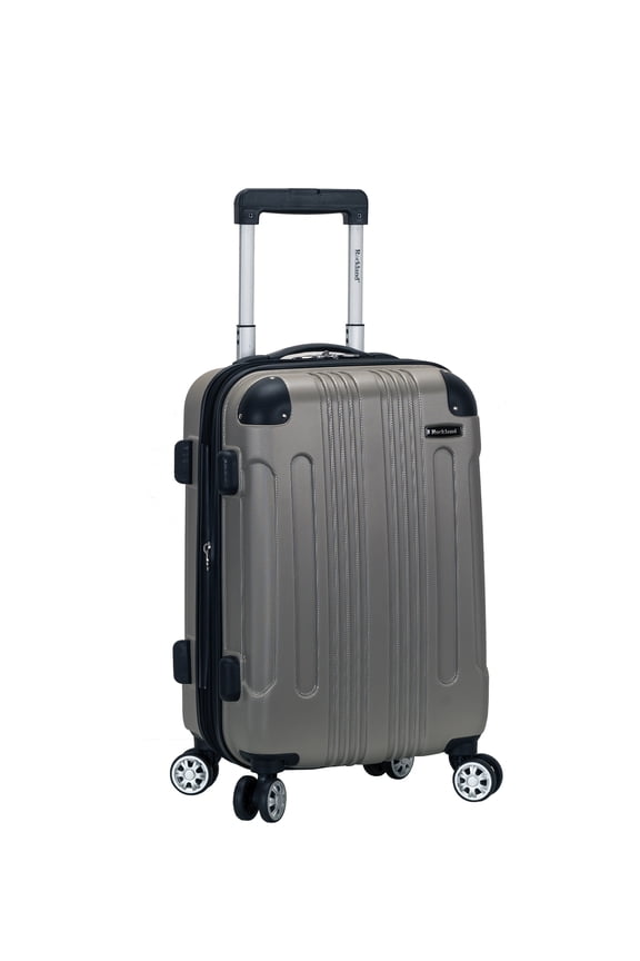 Men's 1-Piece Solid Print Hardside Carry-on Luggage, Silver