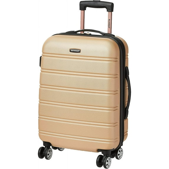 Rockland Melbourne Hardside Expandable Spinner Wheel Luggage, Champagne, Carry-On 20-Inch ( Pack of 2 )