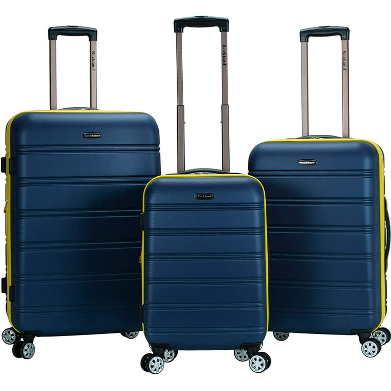 Rockland Melbourne Hardside Expandable Spinner Wheel Luggage Navy 3 Piece Set 20 24 28 Pack of 2