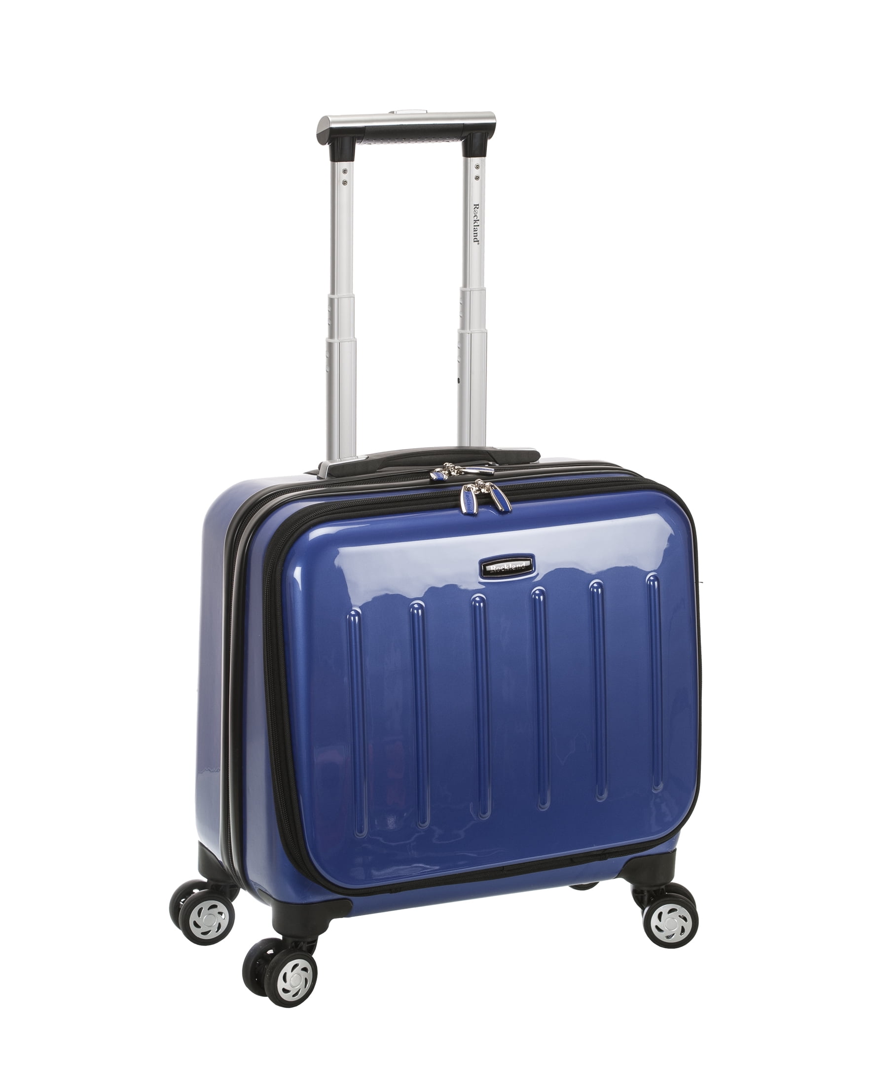 Blue Polycarbonate Spinner Rolling Computer Case, 16-Inch