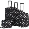 thumbnail image 1 of Rockland Polka Softside Upright Luggage Set, Black Dot, 4-Piece (14/19/24/28) ( Pack of 2 ), 1 of 3