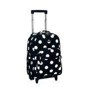 Rockland Unisex Luggage 17" Rolling Backpack R01 Black Dot