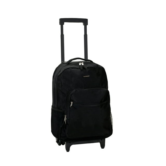 Rockland Unisex Luggage 17" Rolling Backpack R01 Black