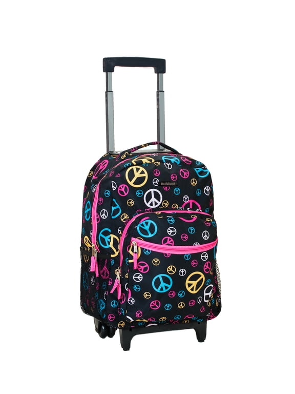 Unisex Luggage 17" Rolling Backpack R01 Peace