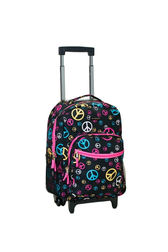 Unisex Luggage 17" Rolling Backpack R01 Peace